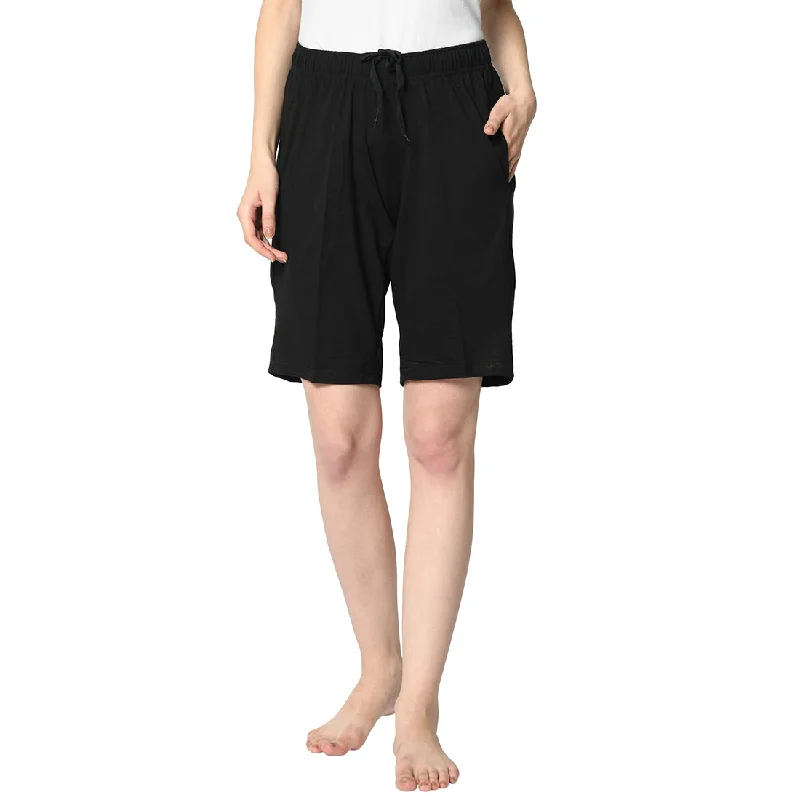 Women's Sporty Chic Clothes Mack Jonney Black Shorts For Women's