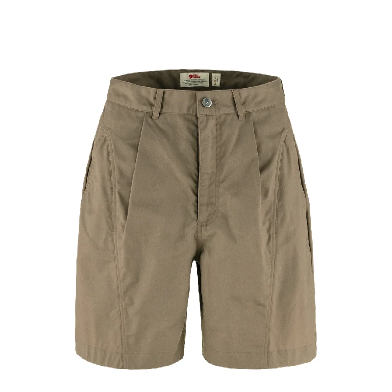 Women's Elegant Outfit Fjallraven Womens Vardag Shorts Suede Brown