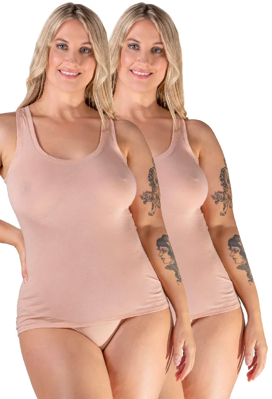 Women's Elegant Garments Superfine﻿ 100% Cotton Tank Top - 2 Pack﻿