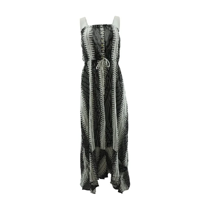 Women's Urban Clothing Black Striped Maxi Dress