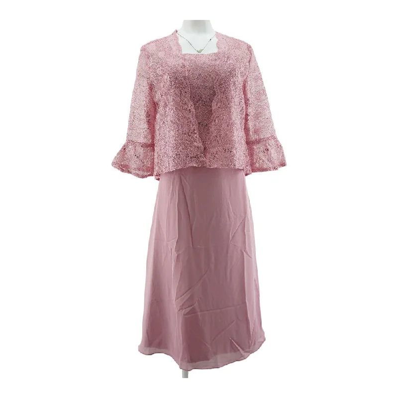 Everyday Elegance Sale Pink Solid Maxi Dress and Cardigan Set