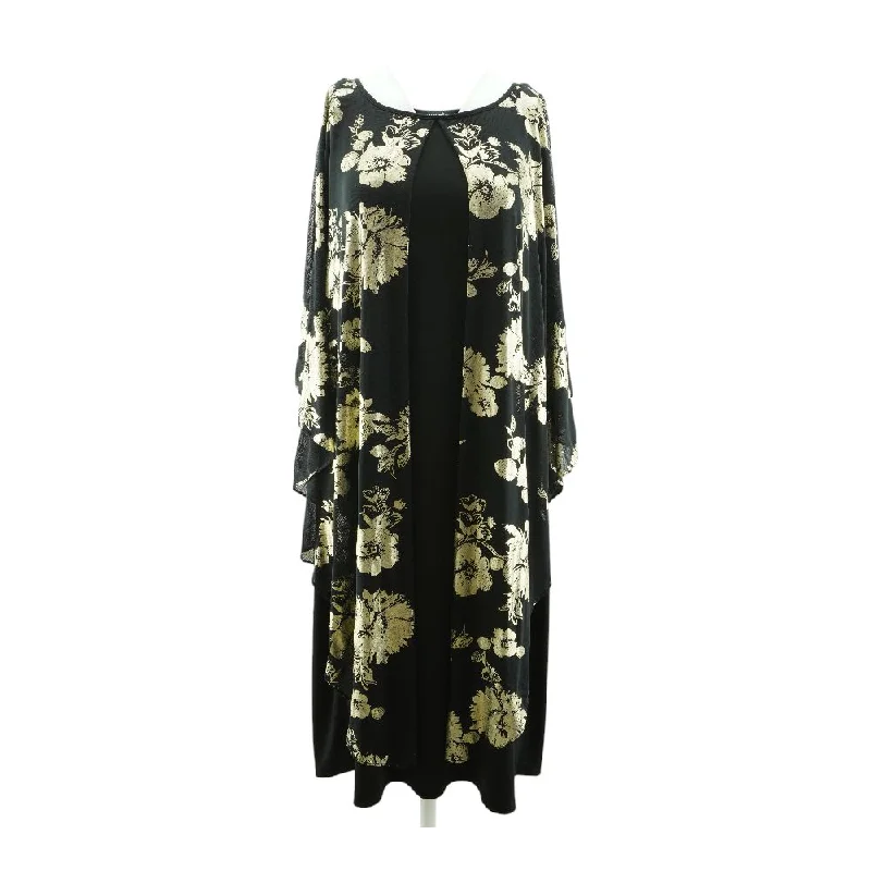 Feminine Luxe Style Sale Black Floral Midi Dress