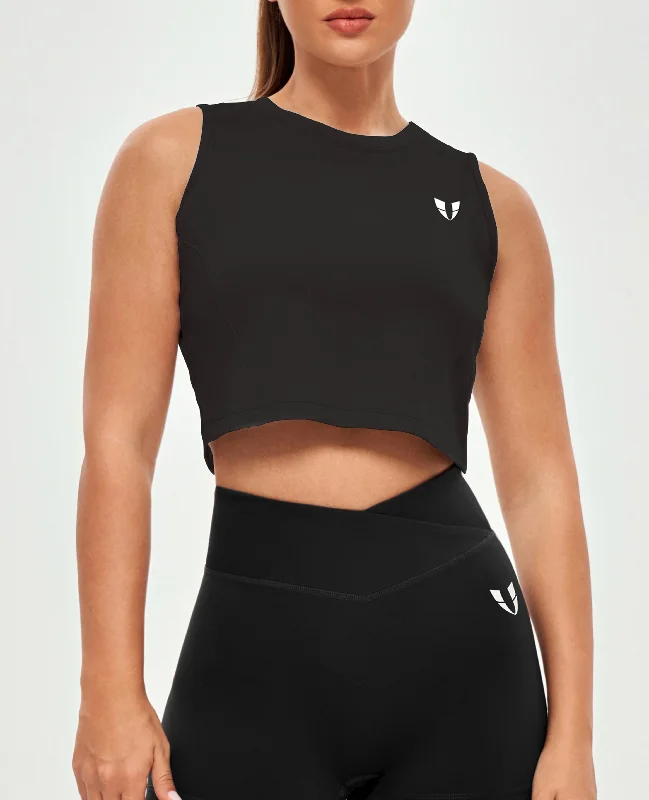 On-Trend Fashion Offers Athletic Crop Top - Black