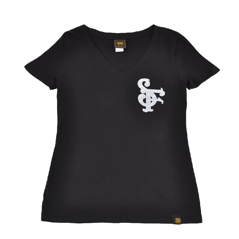 Women's Clothing For Outdoor Events True Womens NSF V-Neck T-Shirt Black.