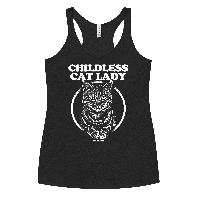 Timeless Women's Apparel CHILDLESS CAT LADY TABBY Women's Racerback Tank