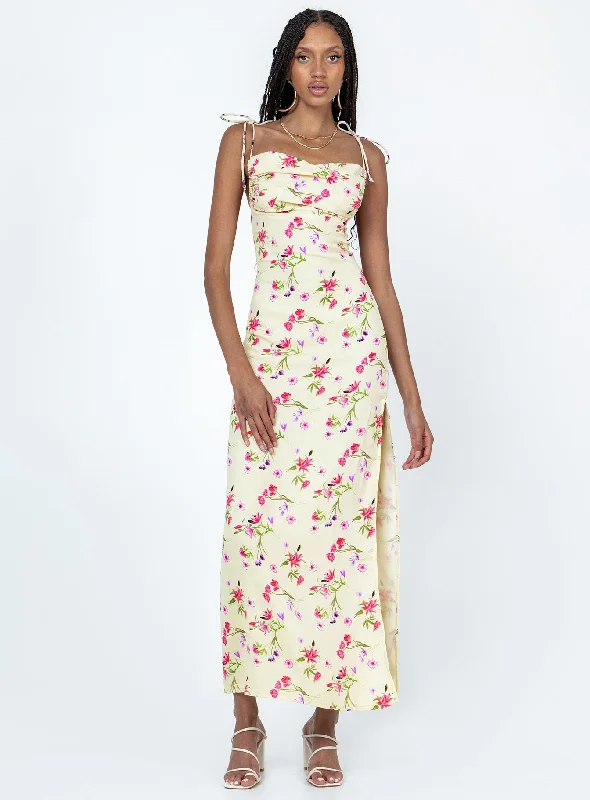 Women's Plus-Size Apparel Arness Maxi Dress Yellow Floral