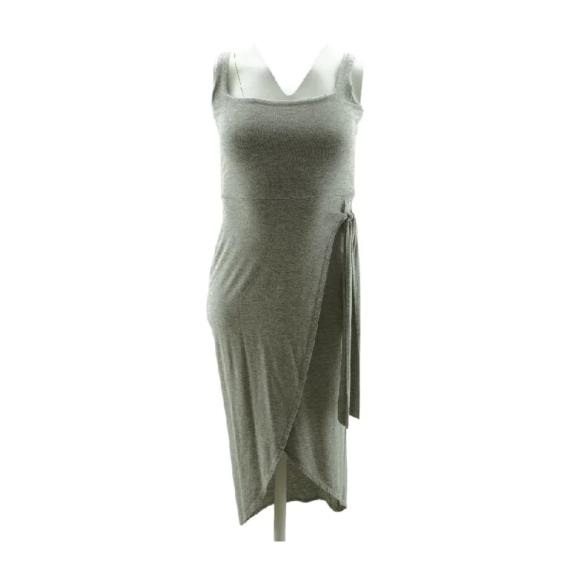 Exclusive Deals Online Gray Solid Midi Dress