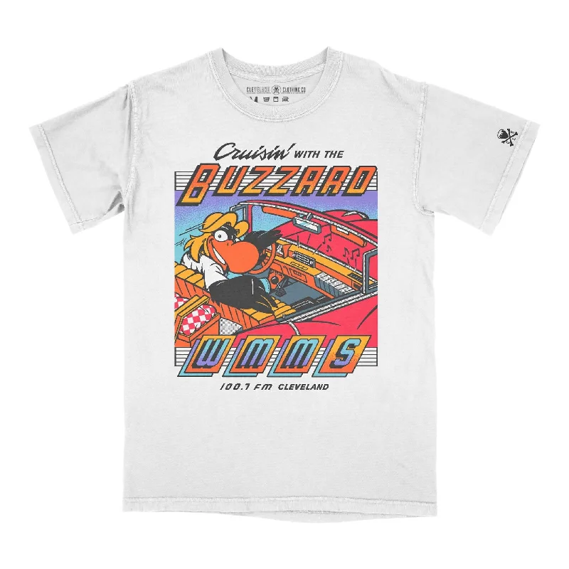 Women's Elegant Evening Outfit WMMS 100.7 FM The Buzzard 'Cruisin With The Buzzard' - Unisex Crew T-Shirt *Officially Licensed