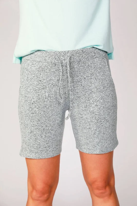 Sustainable Women's Apparel Melange Shorts In Mist