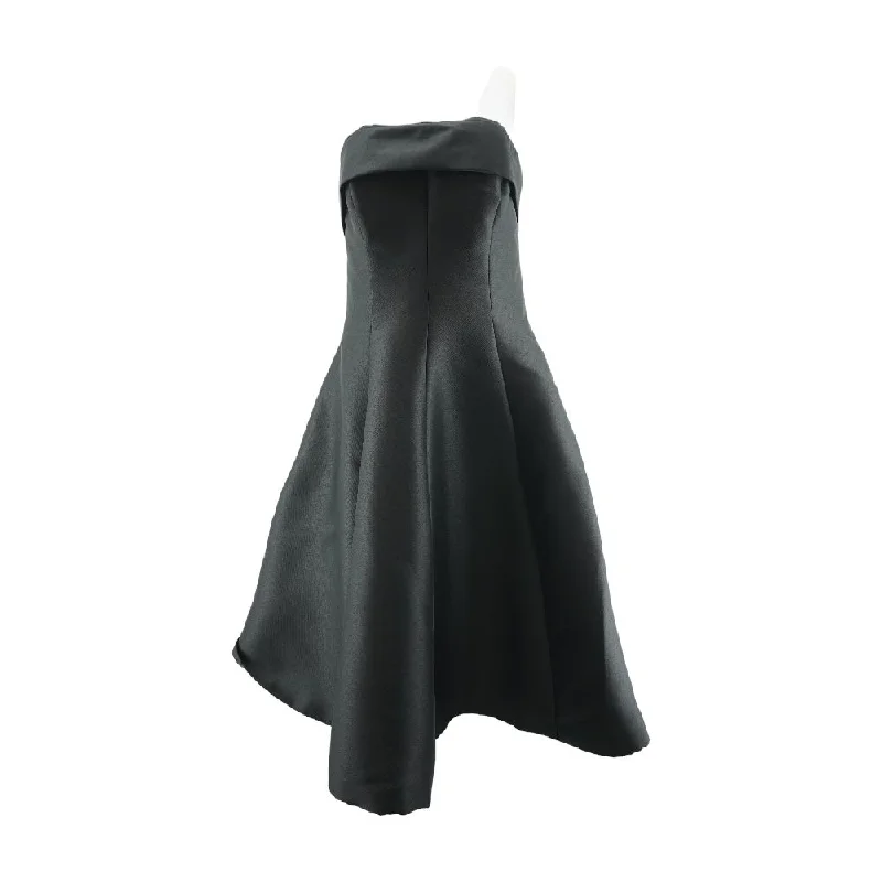 Women's Wedding Apparel Black Solid Midi Dress