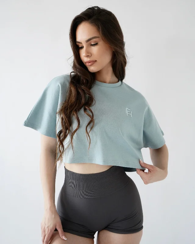 Women's Workout Garments Relaxed Crop Top - Ice