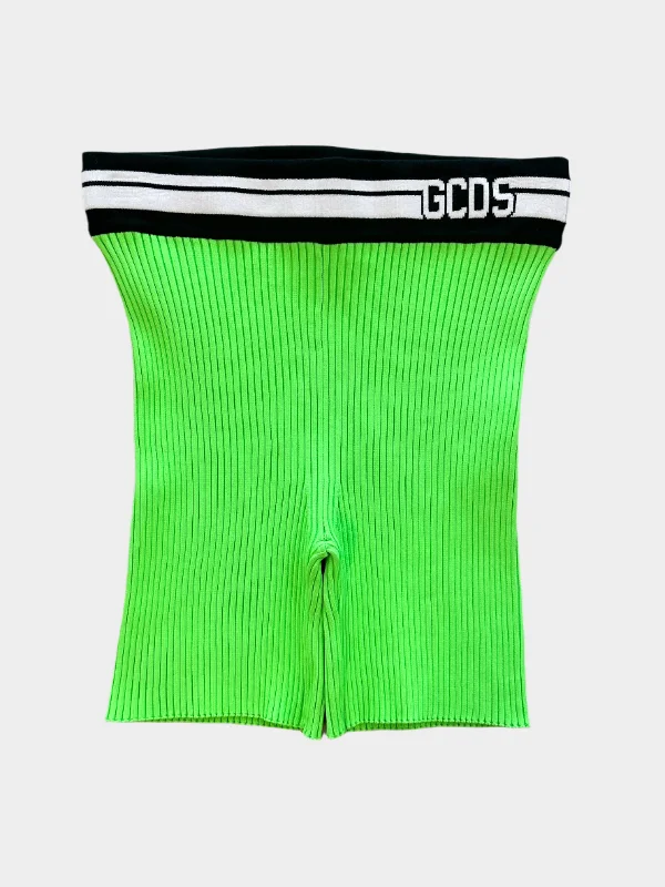 Summer Deals Green Fluo Ribbed Shorts