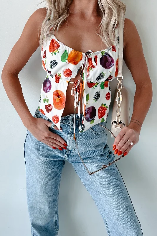 Women's Trendy Attire So A-peeling Fruit Print Tank Top (Multi)