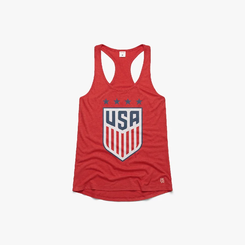 Limited Time Special Offer Women's USA Crest Stars Racerback