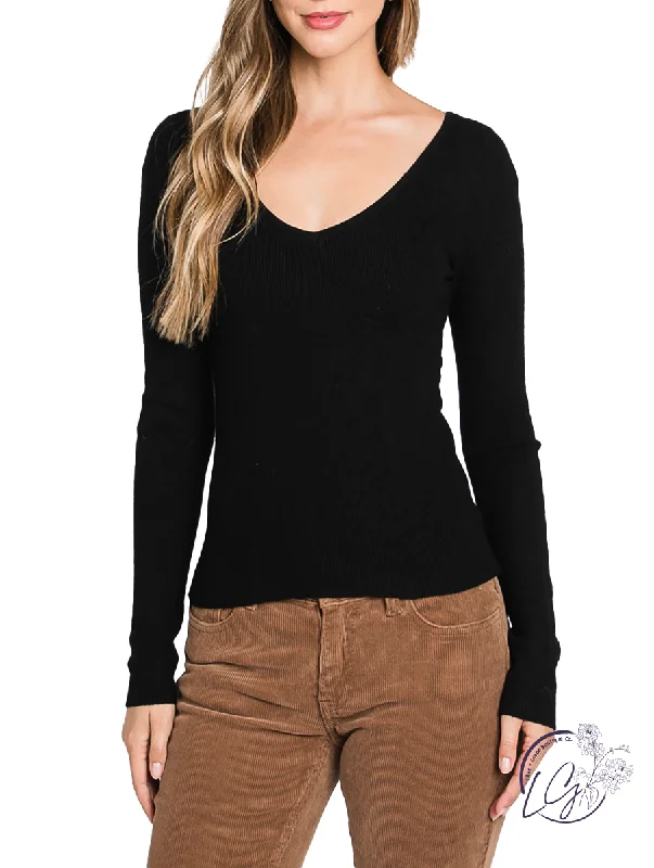 Fashion Sale Falling For You Open Back Sweater