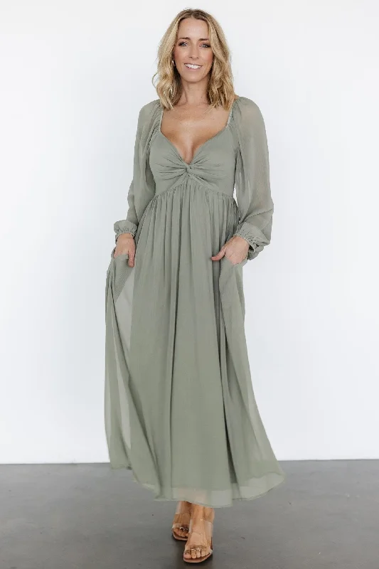 Women's Elegant Clothing Sets Dione Midi Dress | Dusty Olive