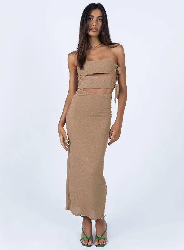 Women's Vacation Clothes Catherine Maxi Dress Brown