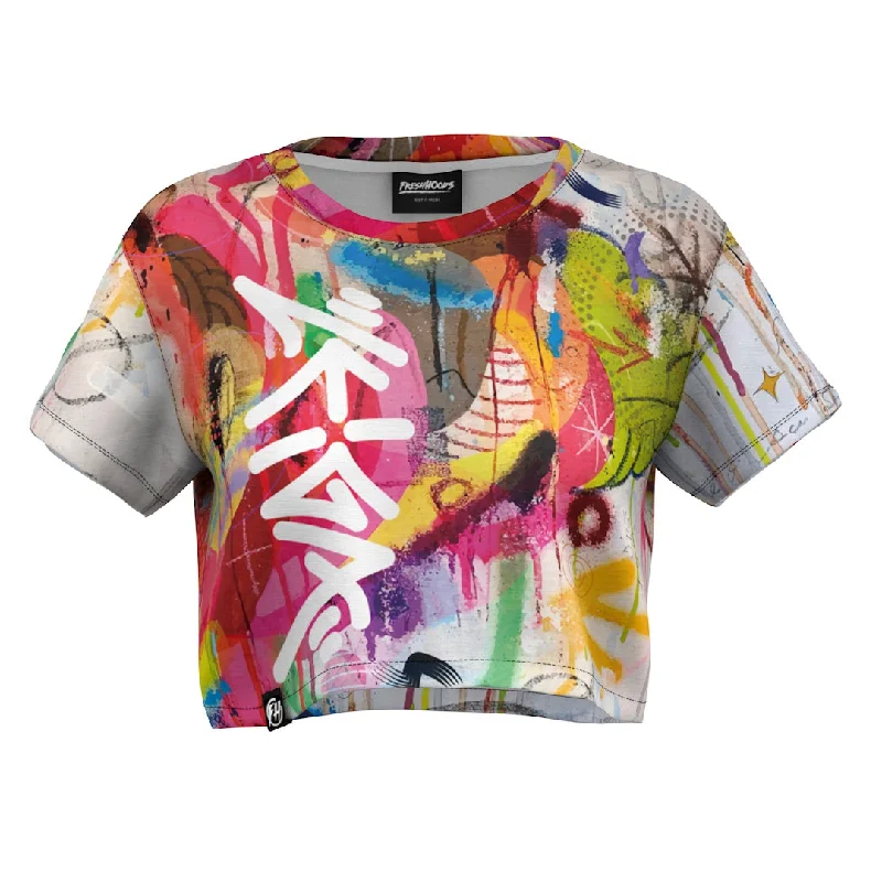 Final Sale Abstract Paint Crop Top