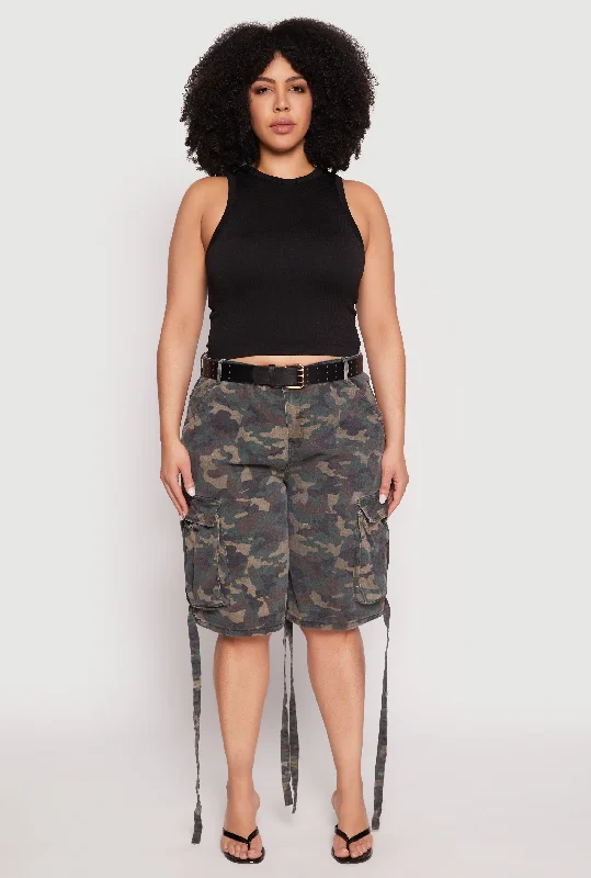 Summer Deals Plus Size Cargo Skater Shorts