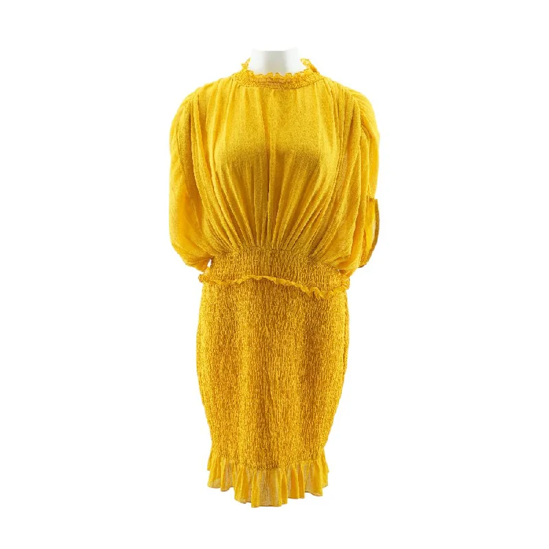 Mega Sales Mustard Solid Midi Dress