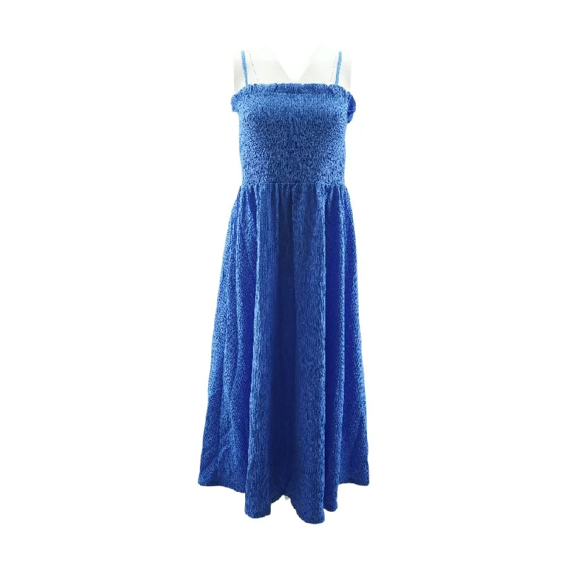 Unbeatable Prices Blue Solid Maxi Dress