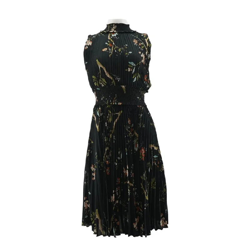 Classic Chic Deals Black Floral Midi Dress