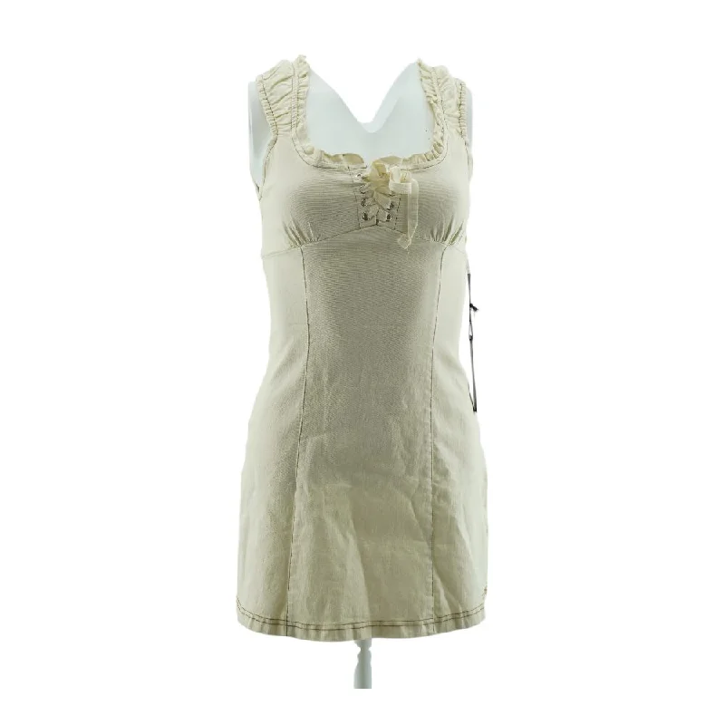 Sporty Fashion Offers Beige Solid Mini Dress