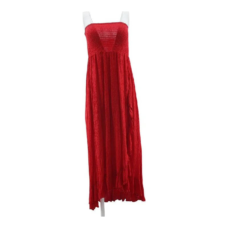 Romantic Fashion Discounts Red Solid Maxi Dress