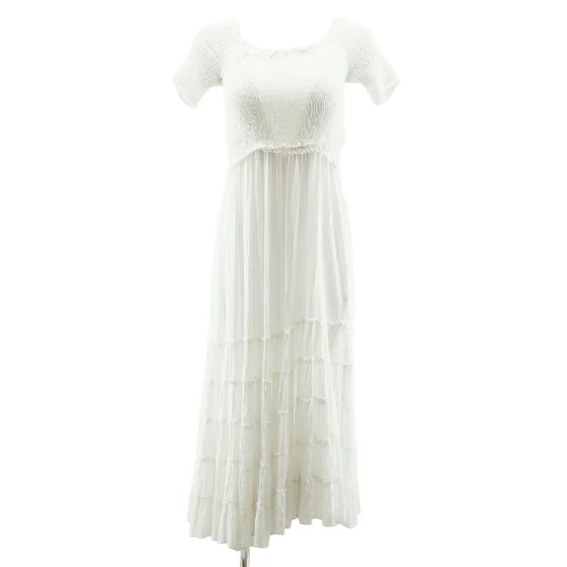 Women's Clothes White Solid Maxi Dress