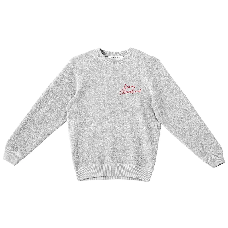 Budget Saver Love, Cleveland (Embroidered) - Unisex Textured Crewneck Sweatshirt