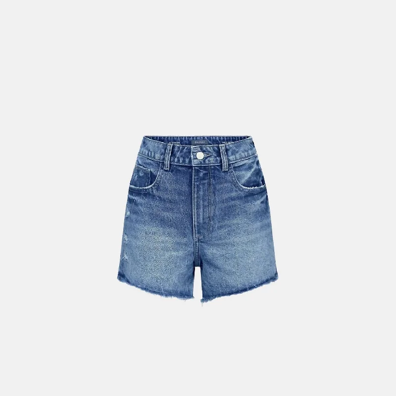 Relaxed Style Deals Denim Emilie High Rise Cut Off Short In Rigid Light