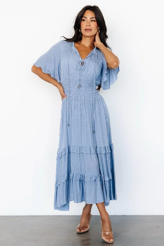 Women's Professional Outfit Spell Boho Midi Dress | Whisper Blue