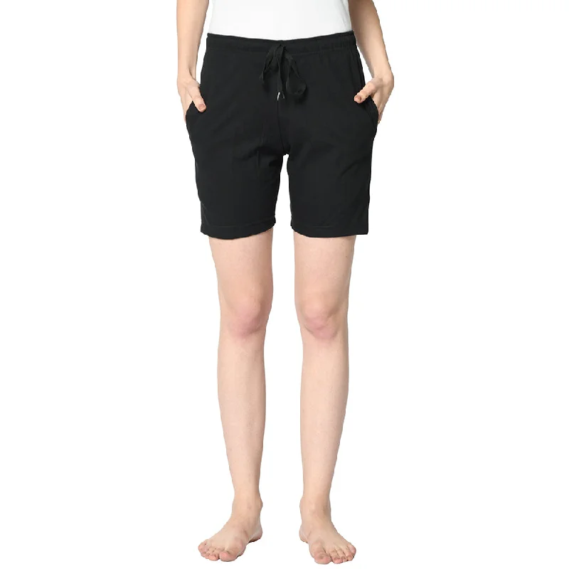 Fashion Forward Mack Jonney Black Shorts For Women's