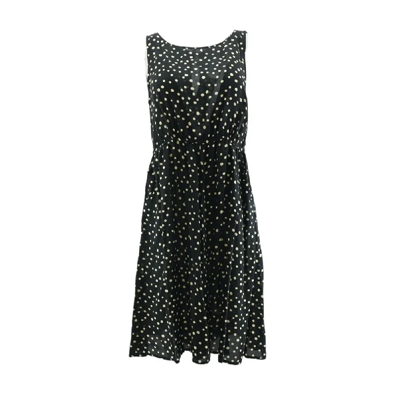 Women's Clothing Sets Black Polka Dot Midi Dress