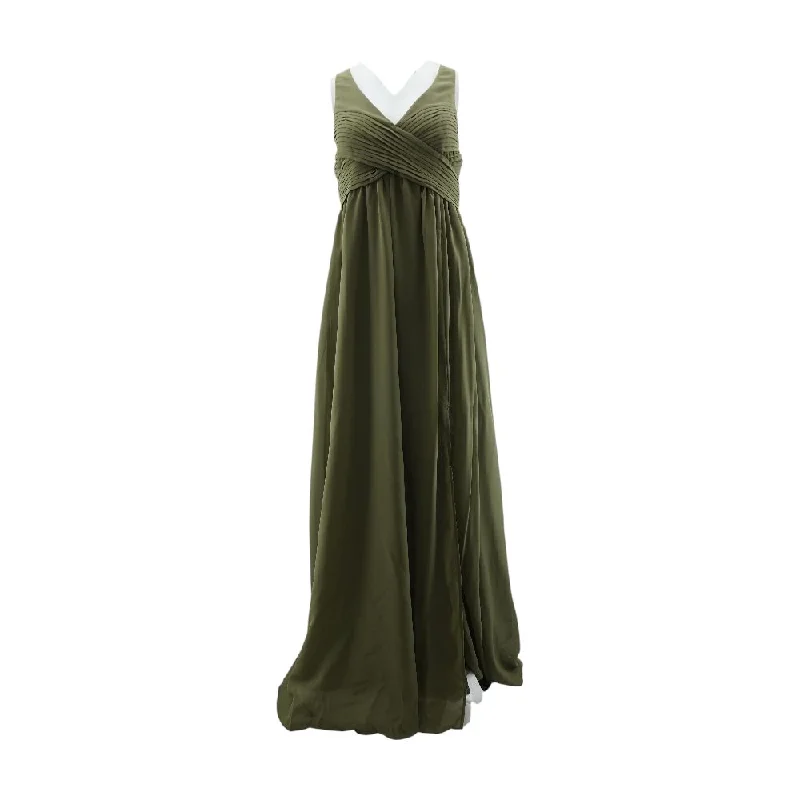 Sophisticated Street Style Offers Olive Solid Maxi Dress