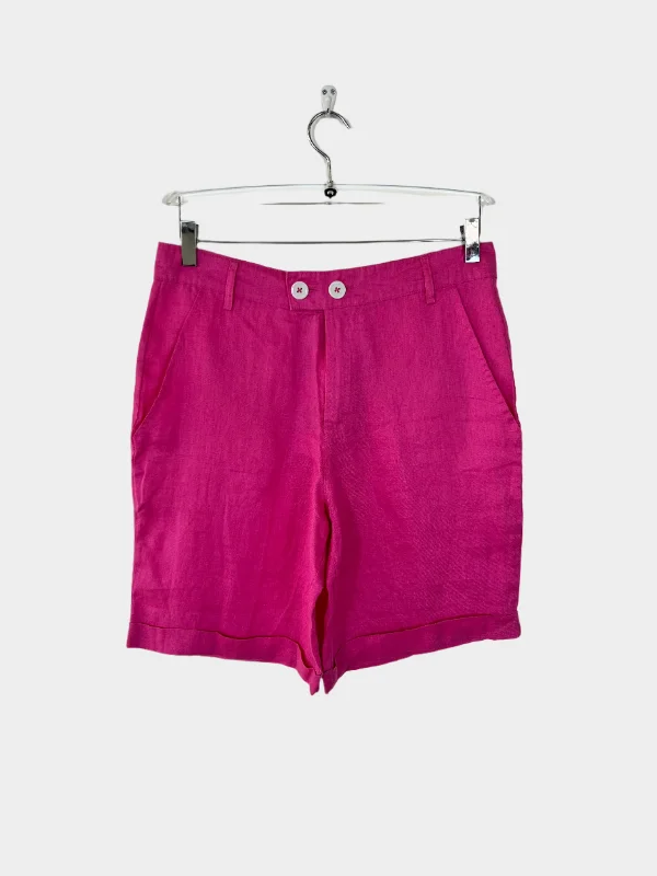 Dive Into Trendy Styles Pink Linen Shorts