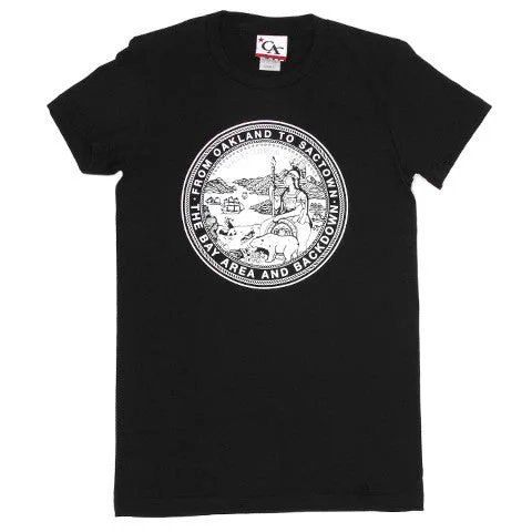 Top Brand Discounts Womens Cali State Seal T-Shirt Black