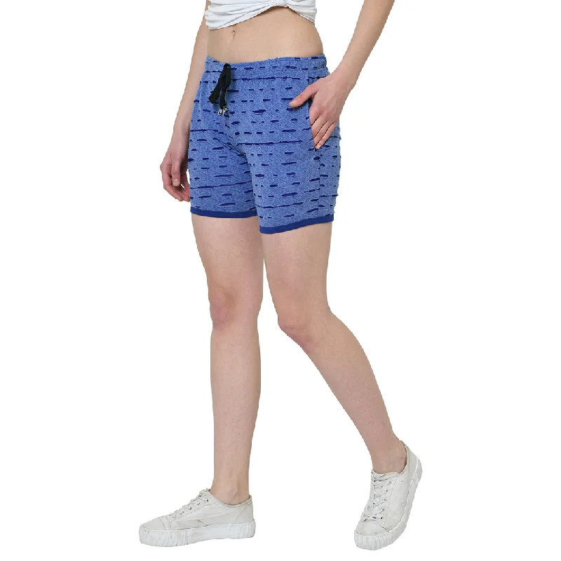 Break Fashion Norms Mack Jonney Sky Blue Color Shorts For Women