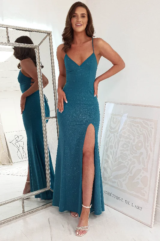 Unleash Your Style Saraid Glitter Gown | Teal