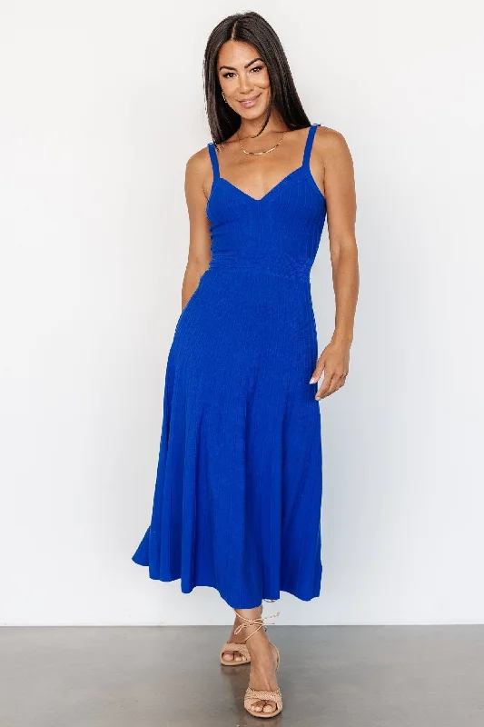 Comfortable Outfit For Women Tanya Knit Midi Dress | Cobalt