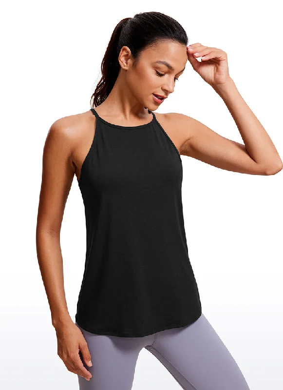 Fashion Forward Halter Hip-Length High Neck Tank