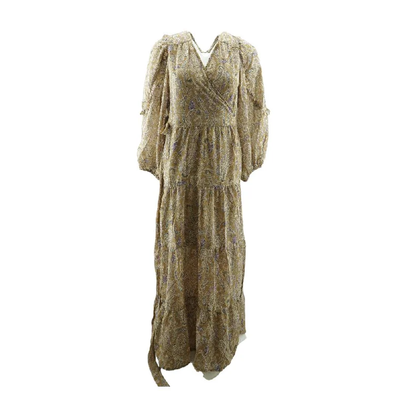 Special Offers Brown Paisley Maxi Dress