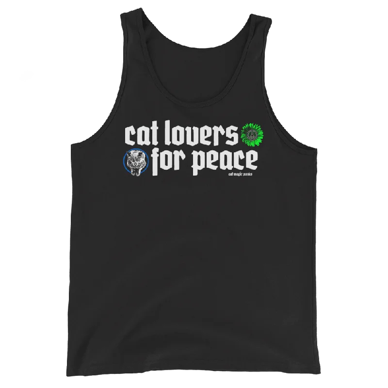 Fashionable Comfort Promotions CAT LOVERS FOR PEACE Text Logo Unisex Tank Top