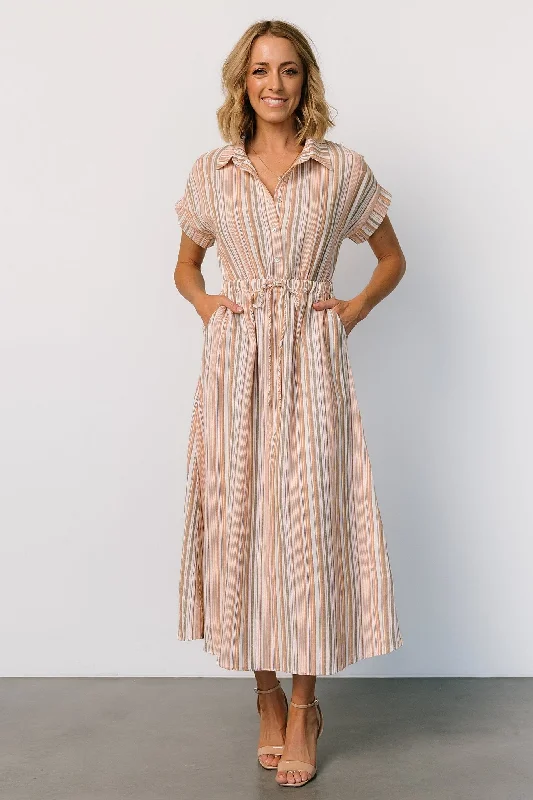 Women's Elegant Garments Carole Midi Dress | Multi Stripe