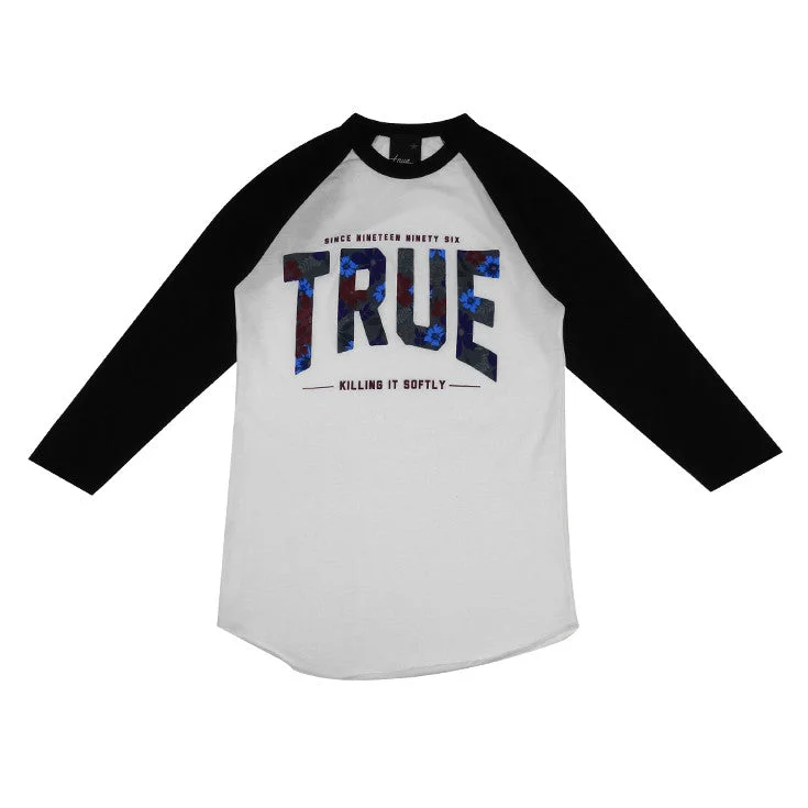 Refined Fashion Sale Womens True Floral 2 Raglan T-Shirt White/Black