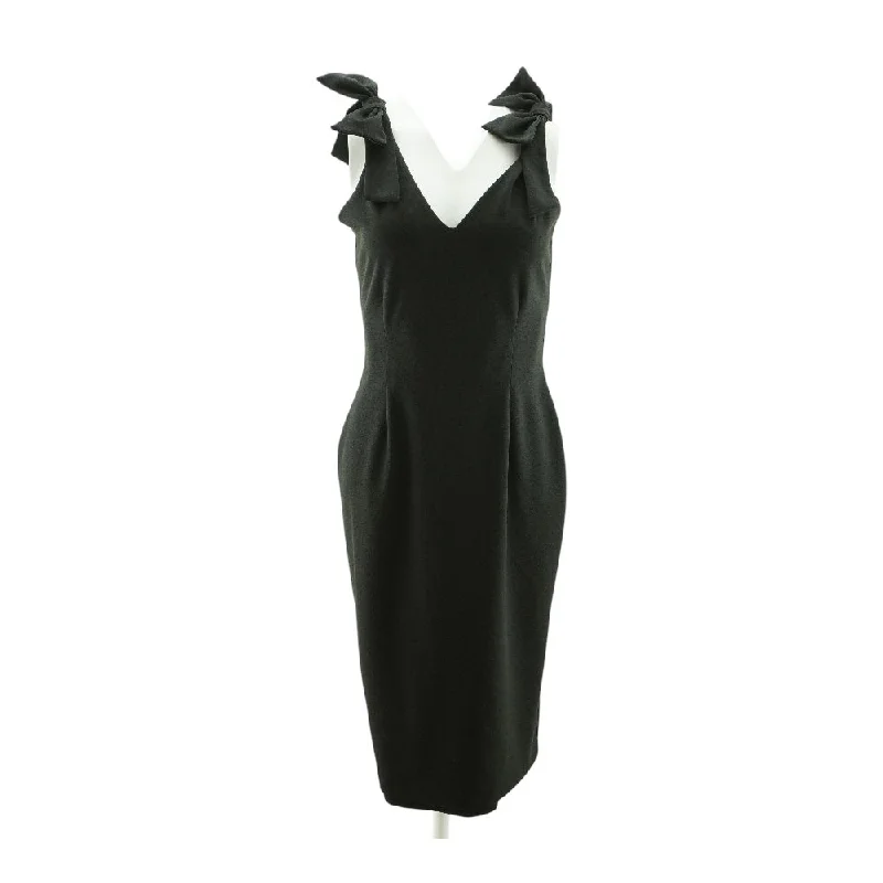 Quick Grab Deals Black Solid Midi Dress