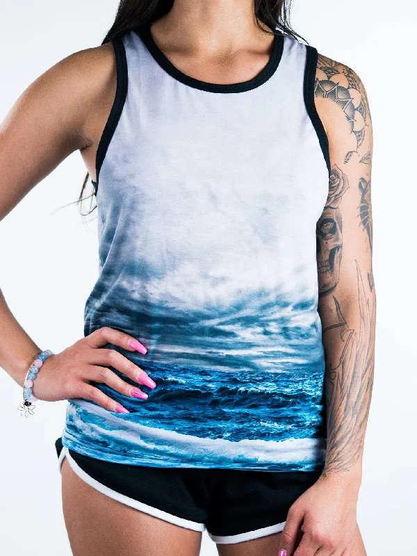 Elevated Casual Discounts Stormy Ocean Unisex Tank Top