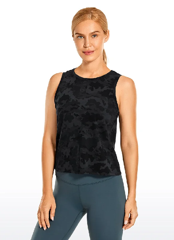 Affordable Women's Outfit Pima Cotton Crop Tank Round Neck