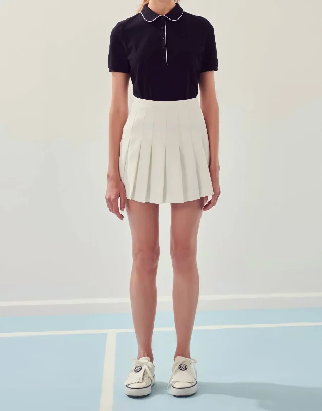 Vintage Clothing For Women Pleated Tennis Skort In White