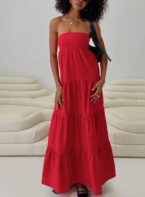 Women's Transitional Clothes Kazia Maxi Dress Red